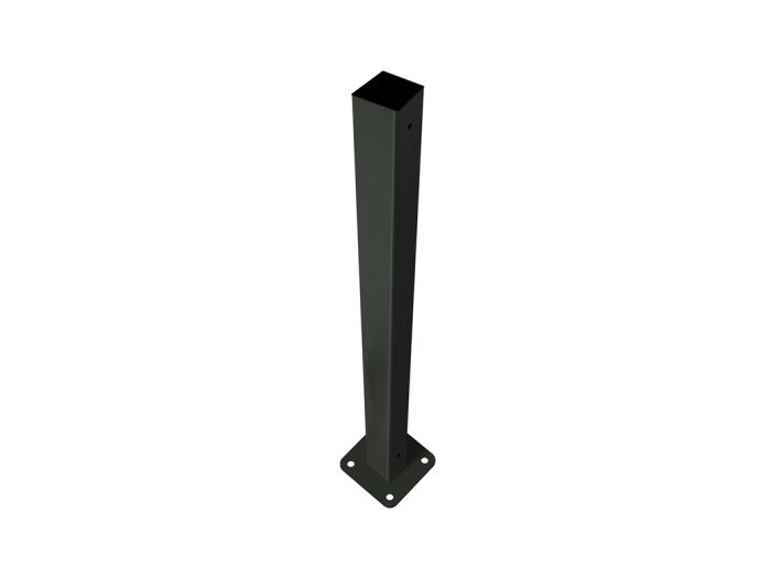 Poteau carré sur platine pour barreaudage