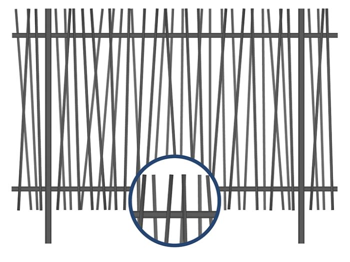 Panneau de barreaudage à tubes ronds aléatoires