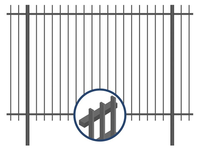 Panneau de barreaudage à fers plats en applique